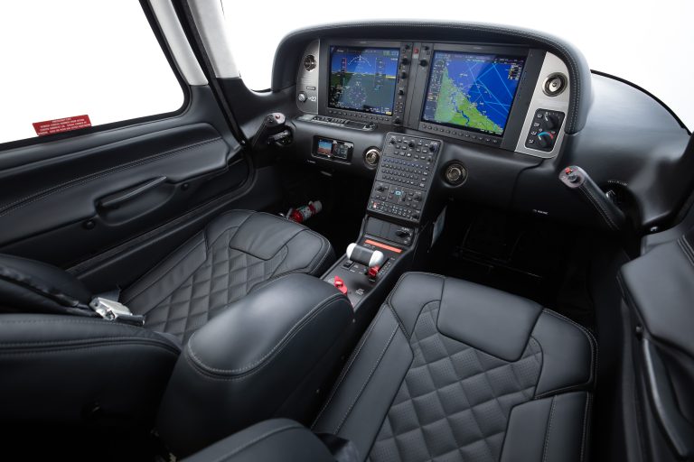 All black leather twin piston interior