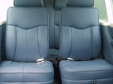 Aircraft interior blue seat